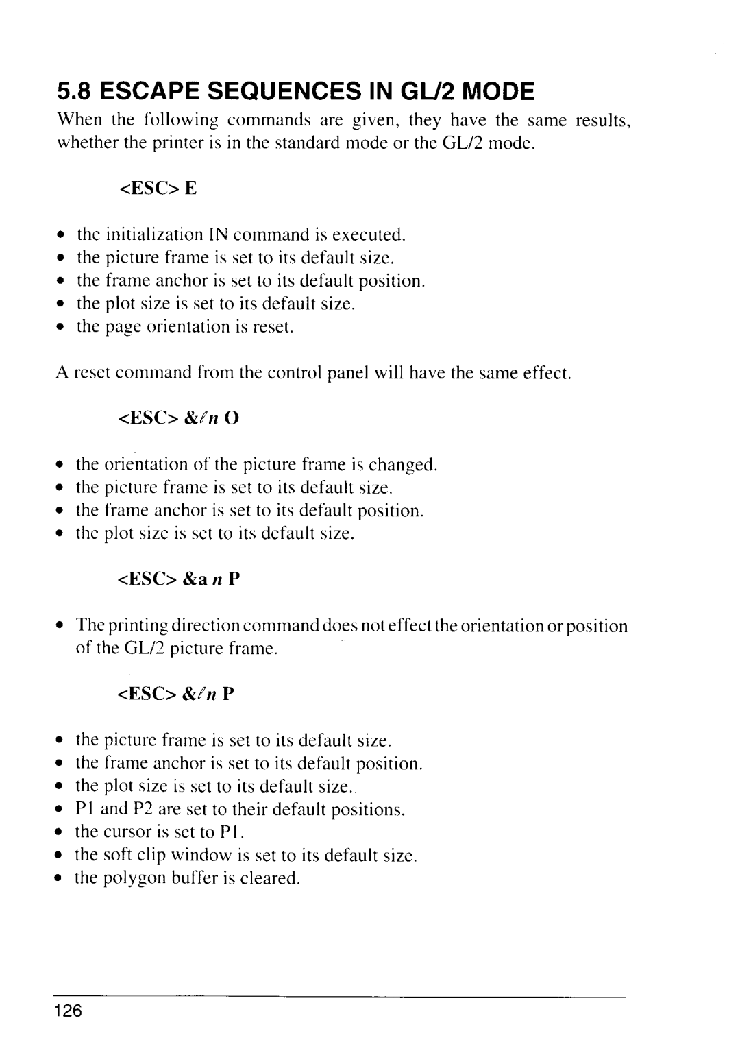 Star Micronics 4111 manual Escape Sequences in GIJ2 Mode 