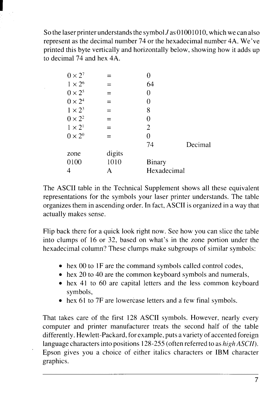 Star Micronics 4111 manual 0100 1010 