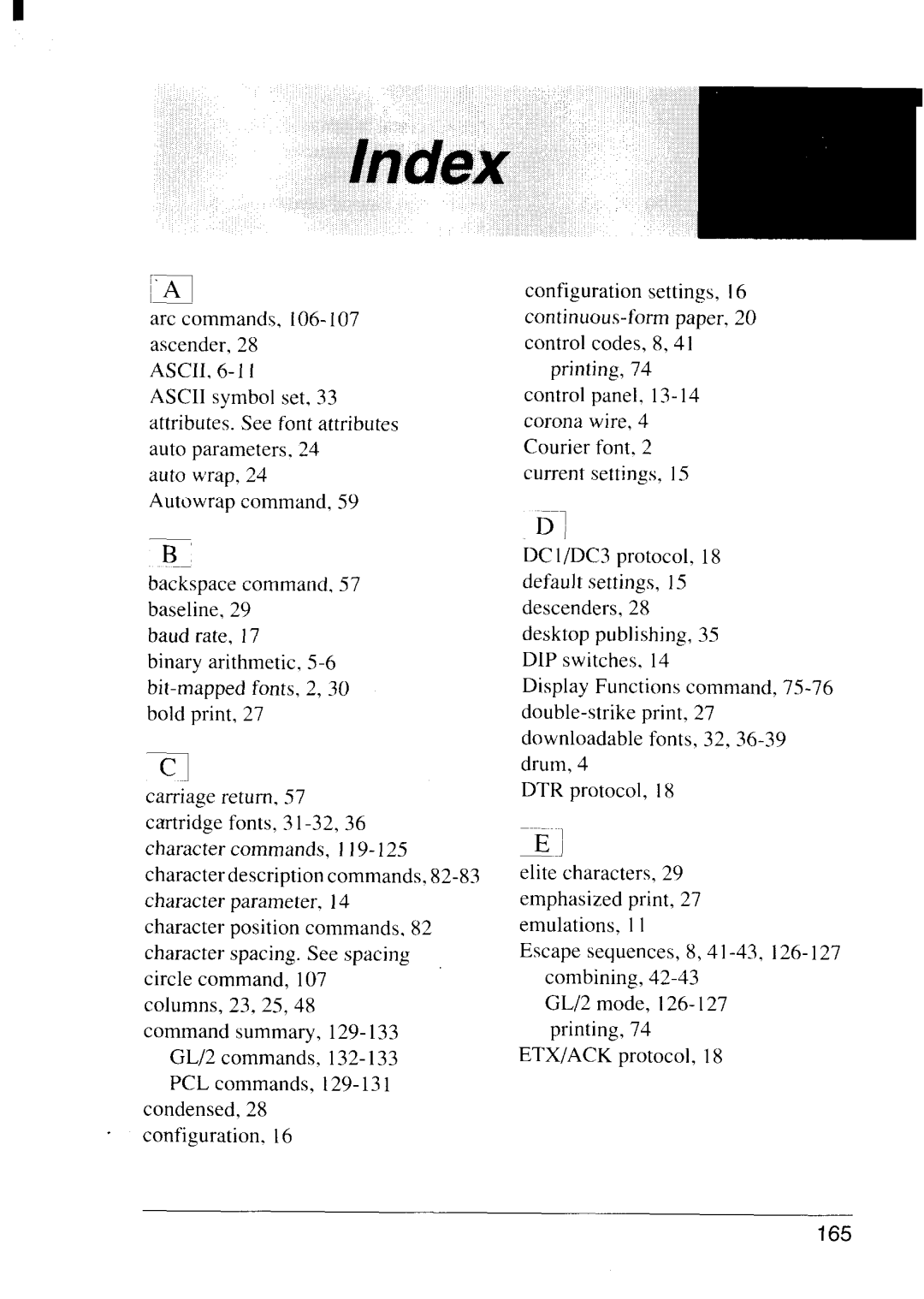 Star Micronics 4111 manual Index 