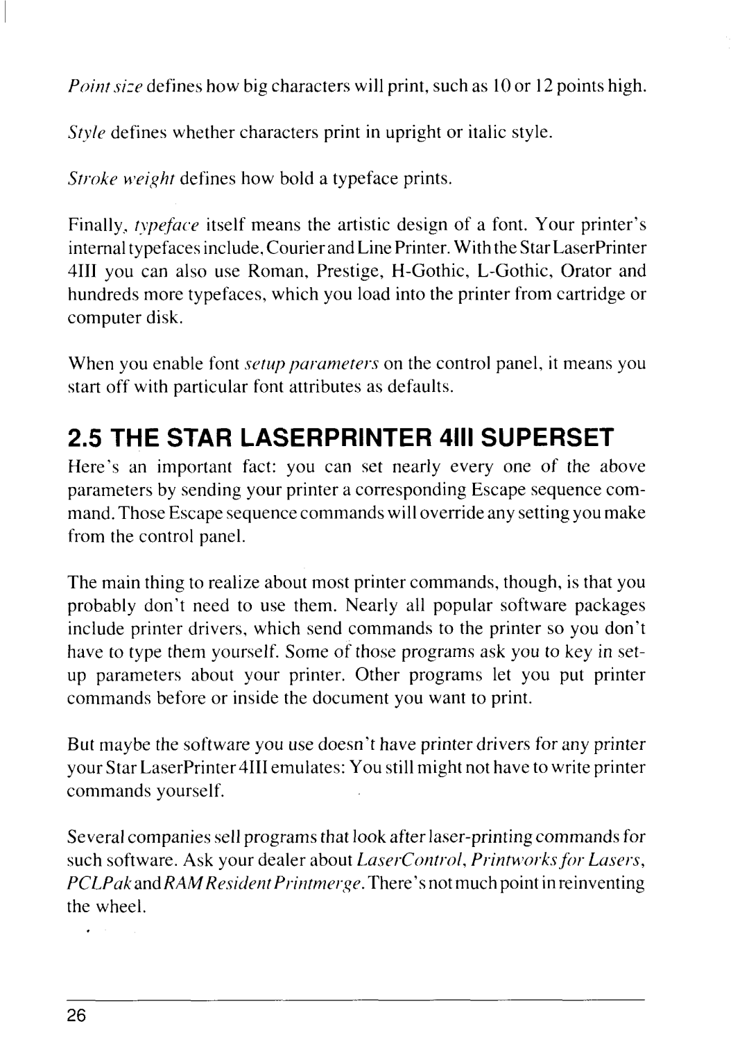 Star Micronics manual Star Laserprinter 4111SUPERSET 