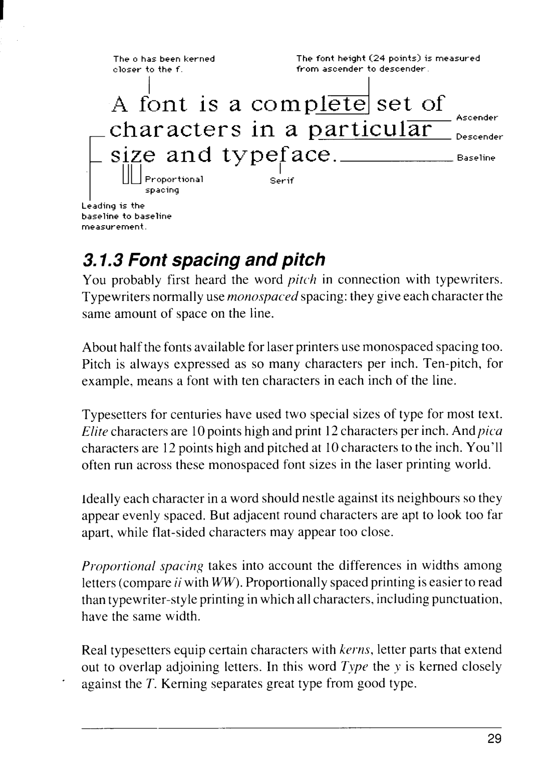 Star Micronics 4111 manual Size and type~ace, Font spacing and pitch 