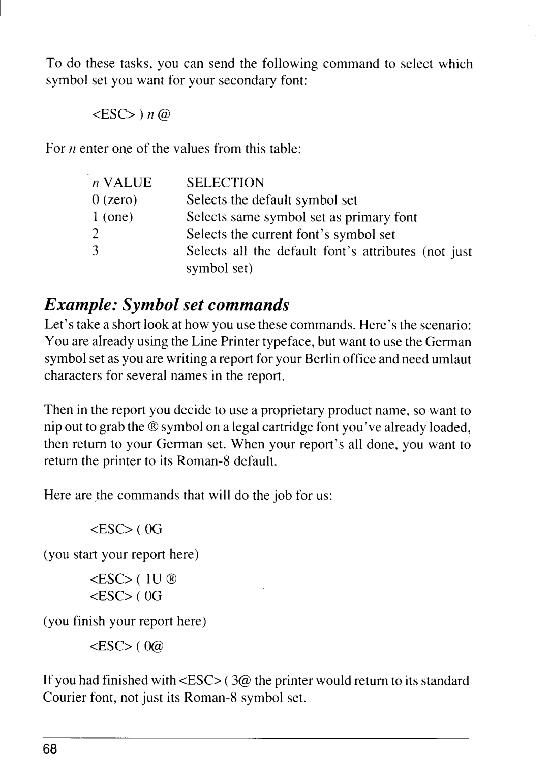 Star Micronics 4111 manual Example Symbol set commands 