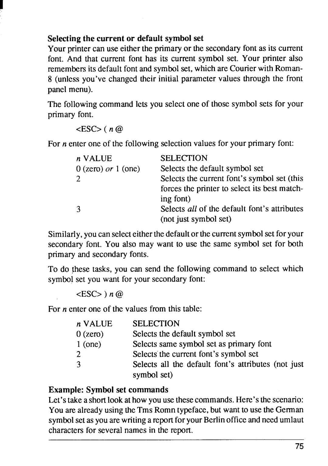 Star Micronics 8 Series manual Selection 