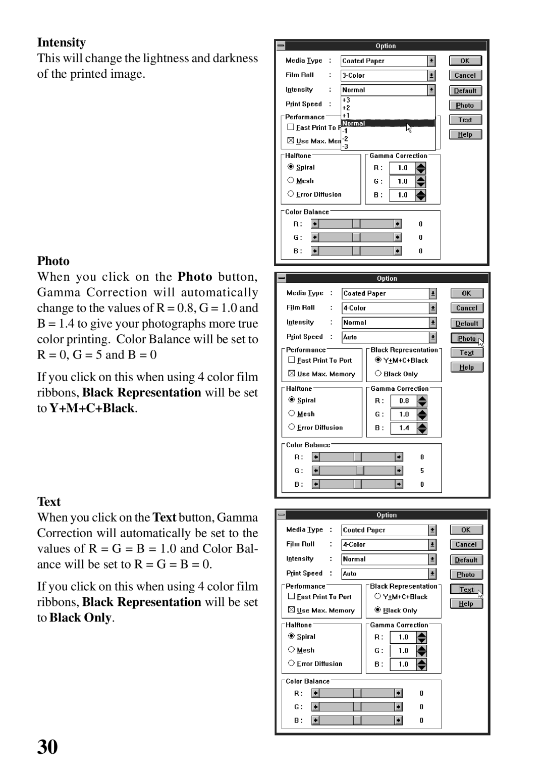 Star Micronics 800C user manual Intensity 