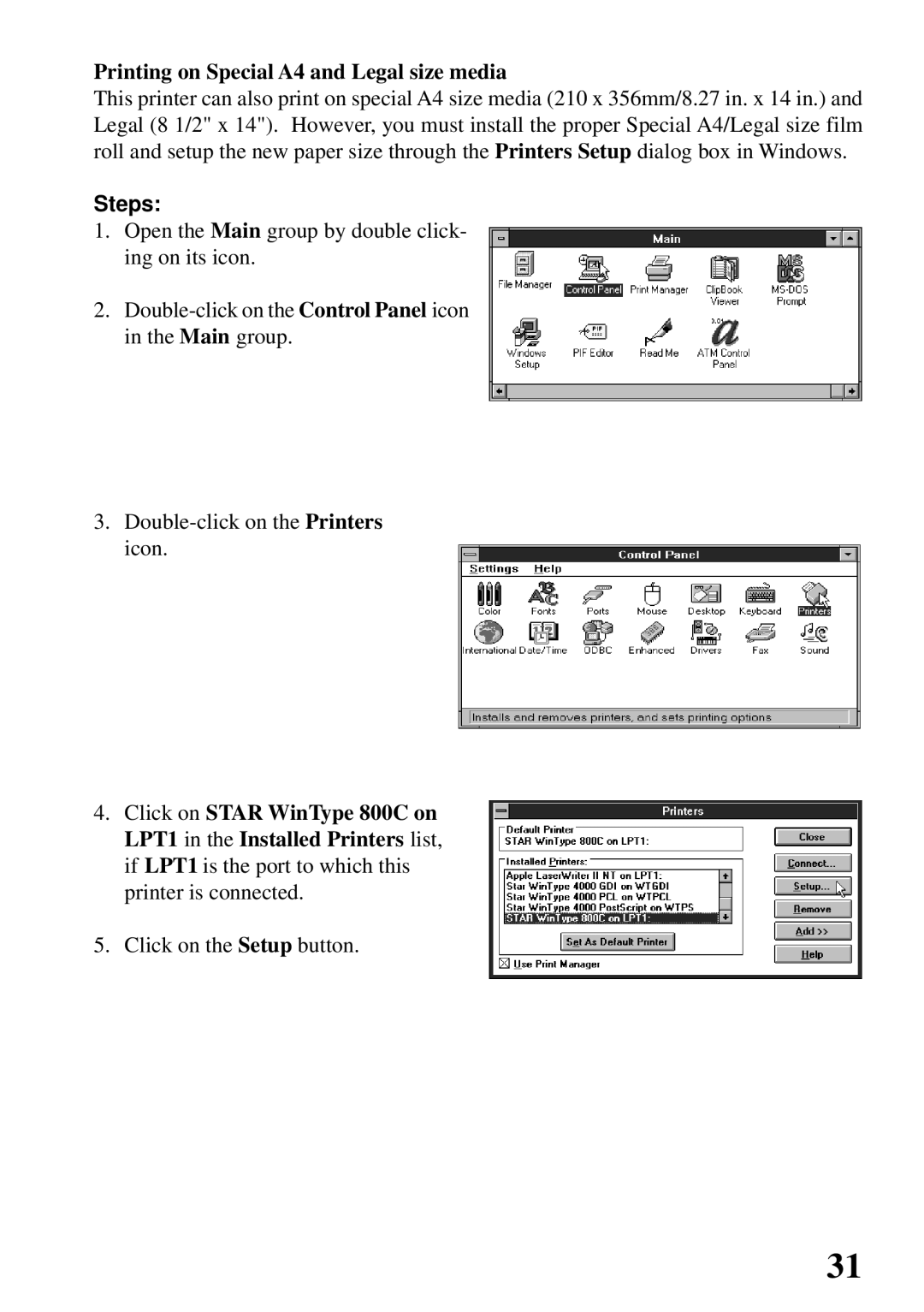 Star Micronics 800C user manual Steps 