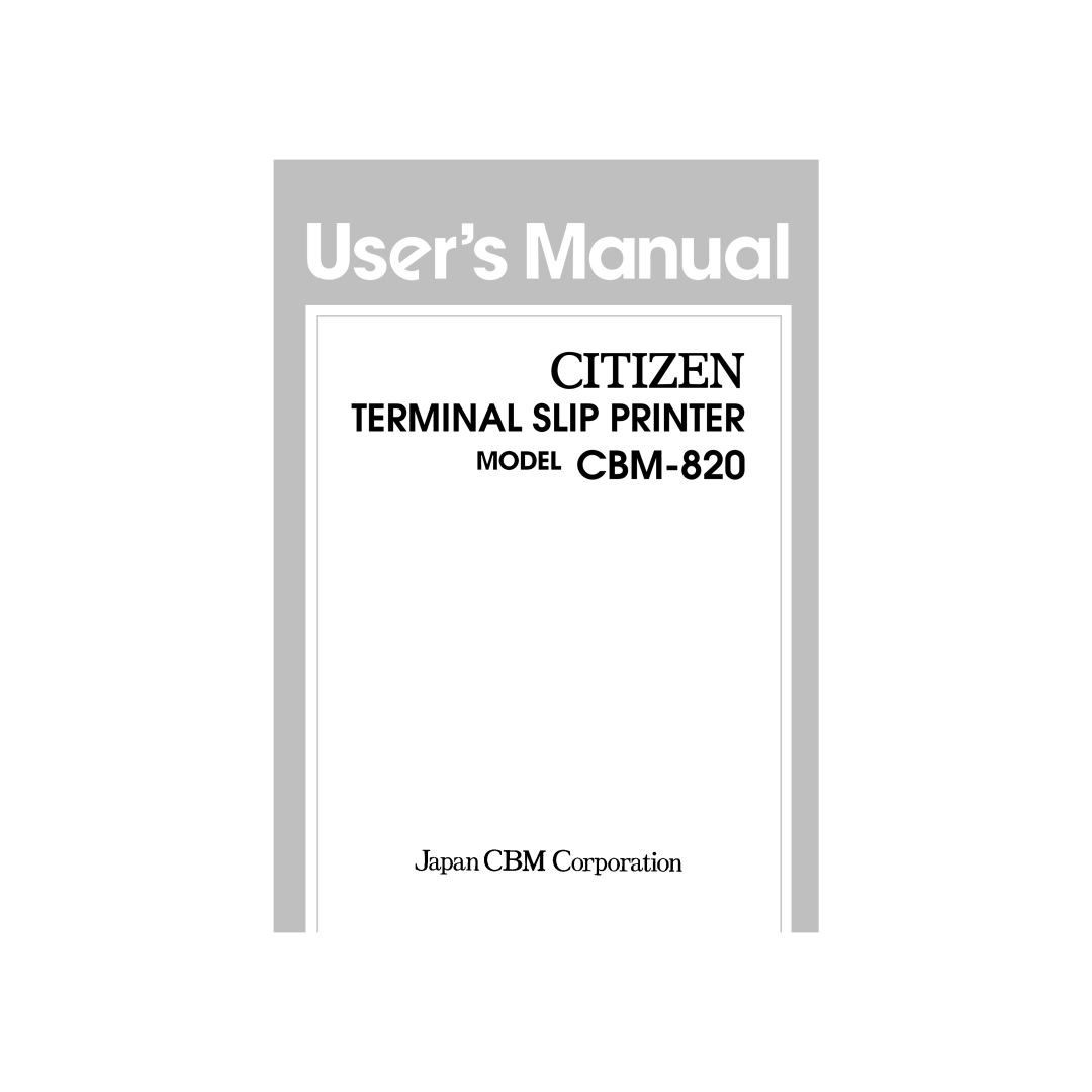 Star Micronics CBM-820 manual 