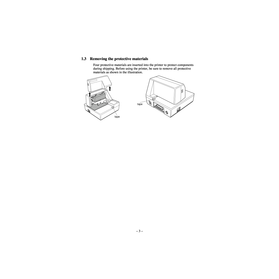Star Micronics CBM-820 manual Removing the protective materials, tape tape 