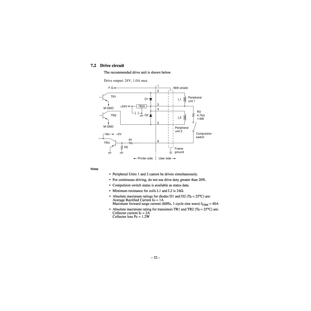 Star Micronics CBM-820 manual Drive circuit 
