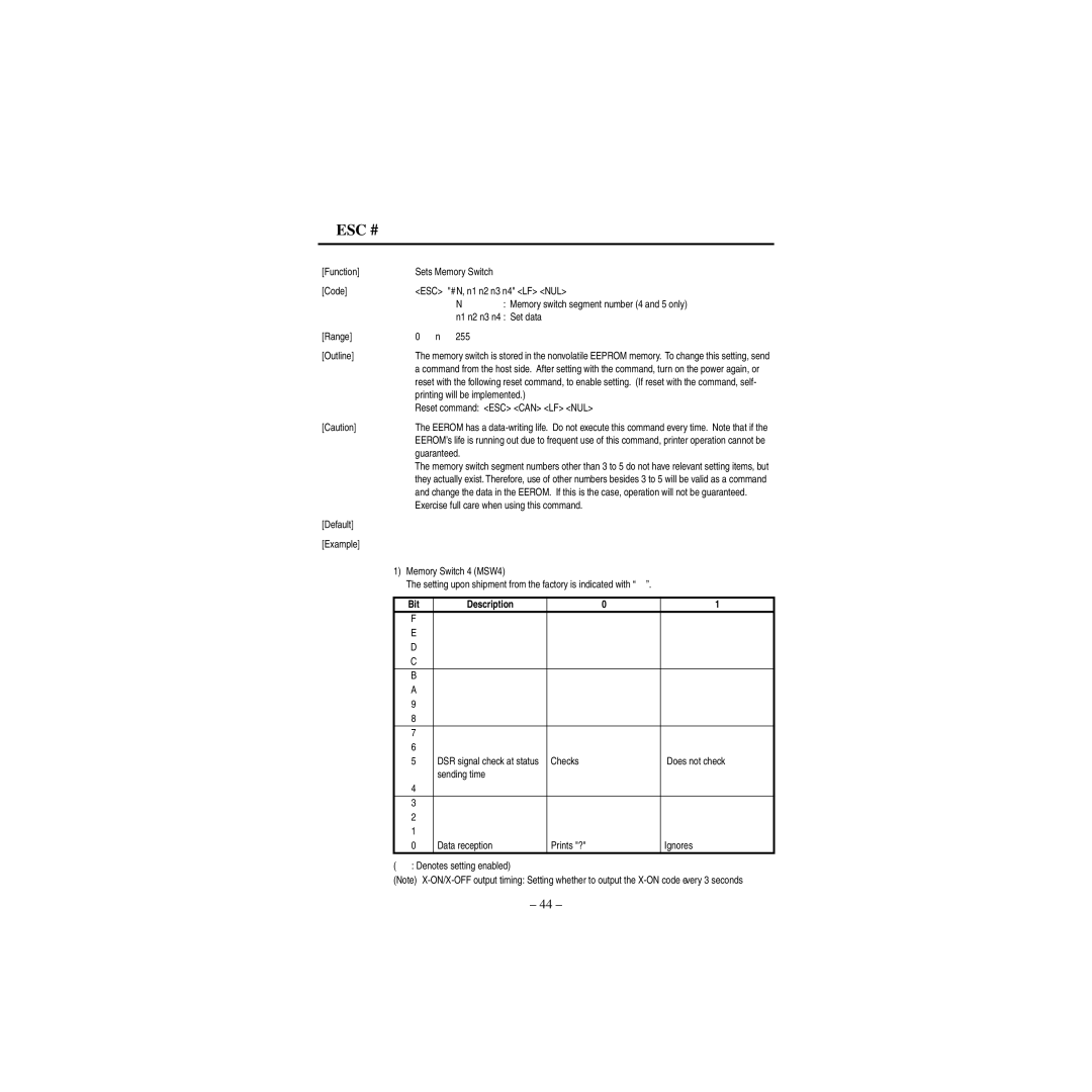 Star Micronics CBM-820 manual Esc # 