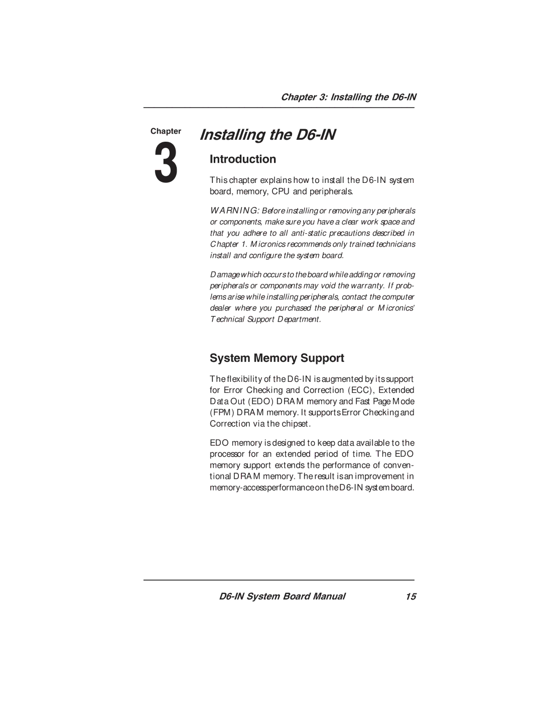 Star Micronics manual Installing the D6-IN, Introduction 