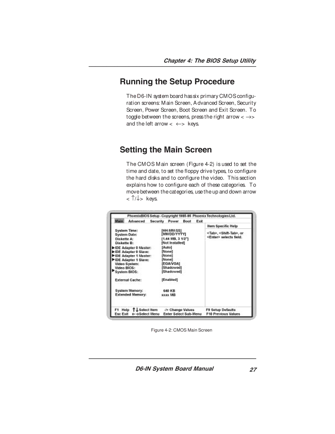 Star Micronics D6-IN manual Running the Setup Procedure, Setting the Main Screen 