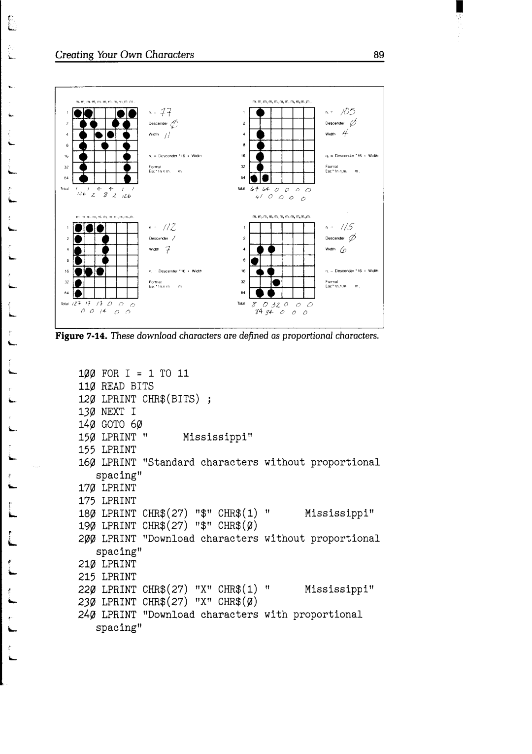 Star Micronics Delta user manual 12@ Lprint CHR$BITS 138 Next 