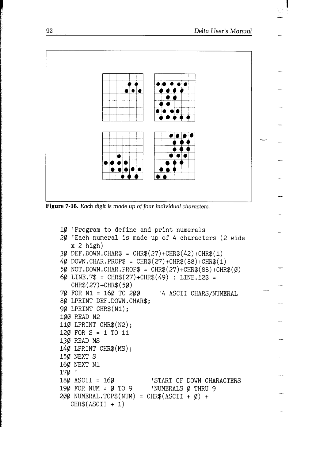 Star Micronics Delta user manual Lprint DEF.DOWN.CHAR$ 