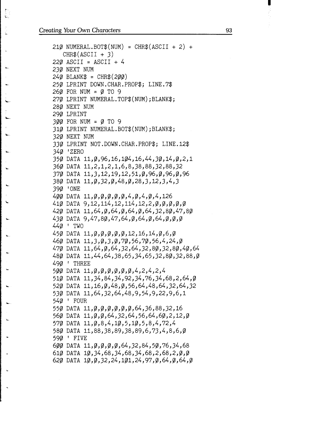 Star Micronics Delta user manual NUMERAL.BOT$NUM= CHR$ASCII+ 2 + CHR$ASCII+ 