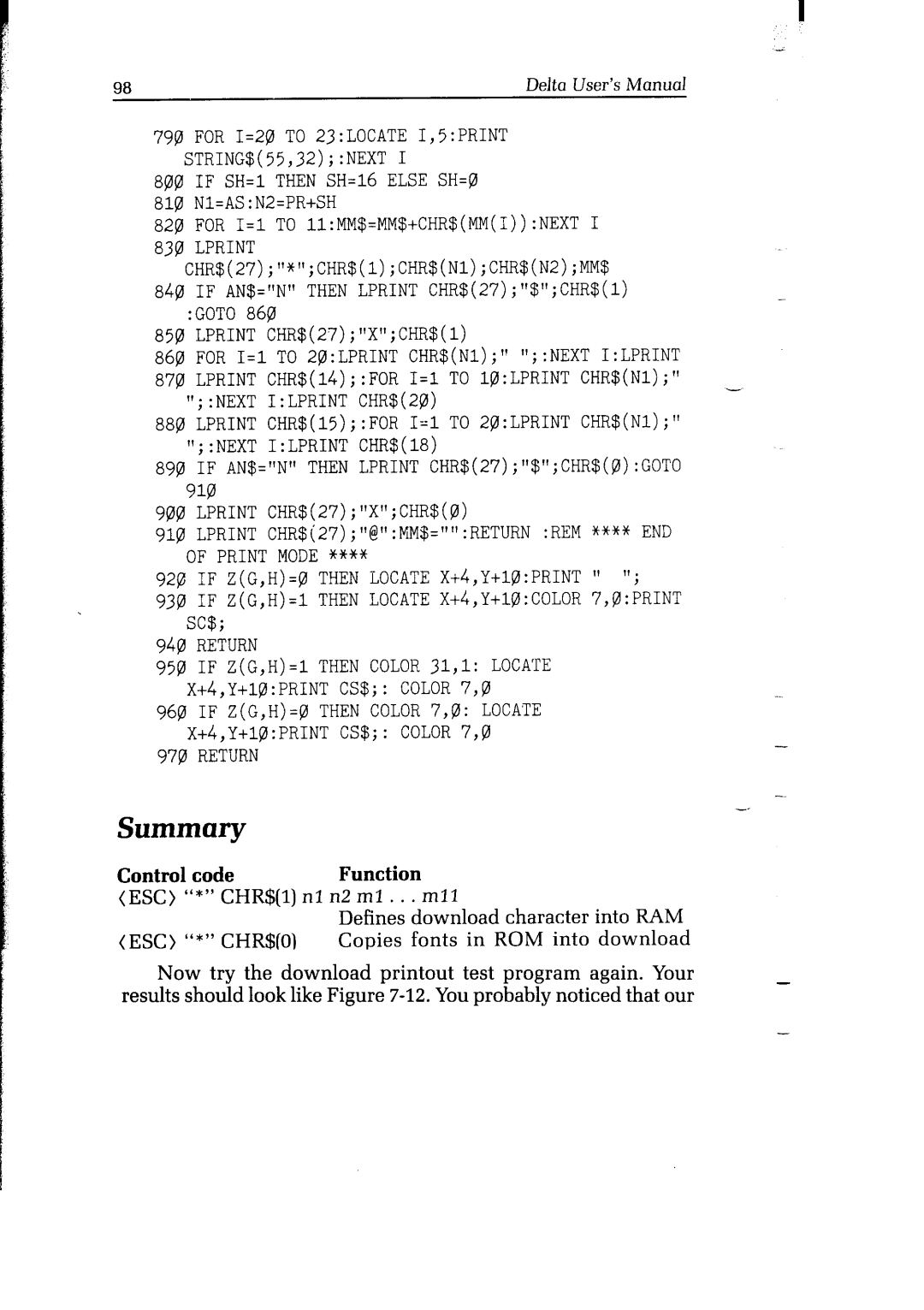 Star Micronics Delta user manual Summary 