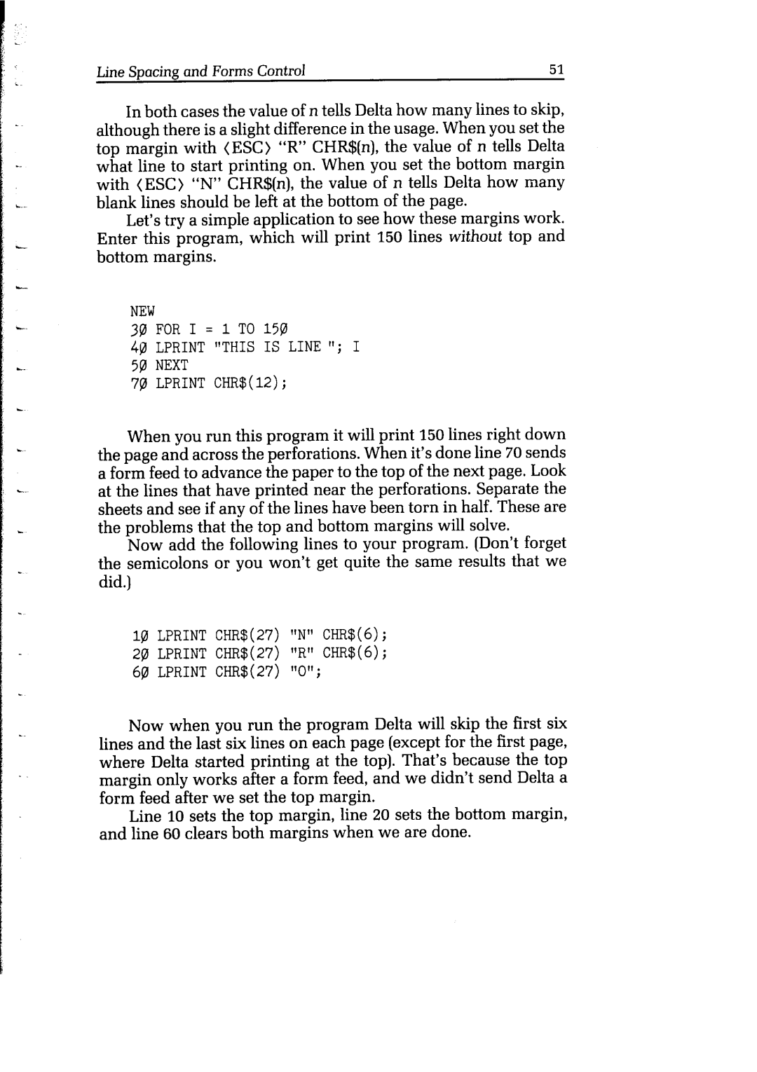 Star Micronics Delta user manual LineSpacingandFormsControl51 