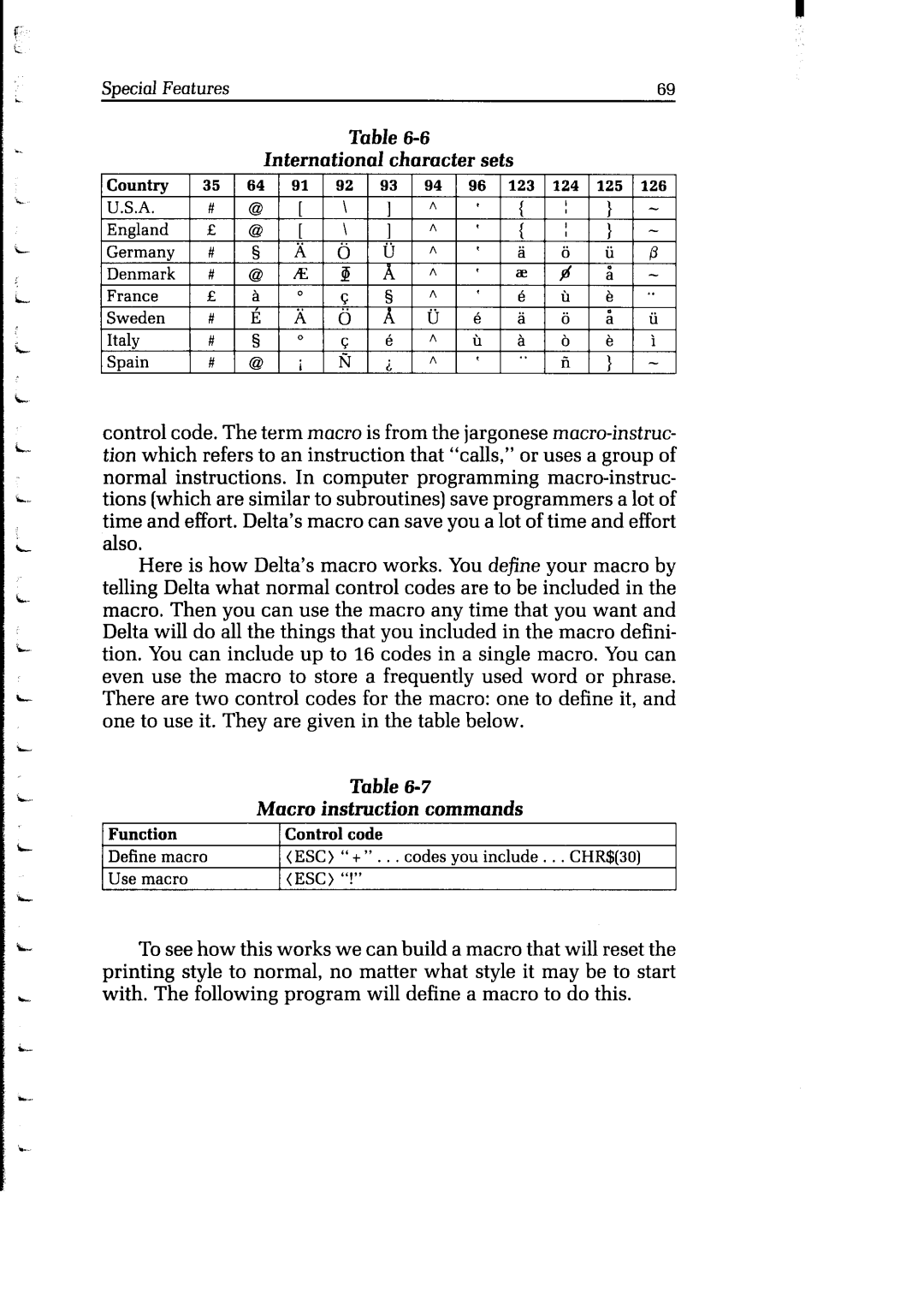 Star Micronics Delta user manual Macro instruction Commands 