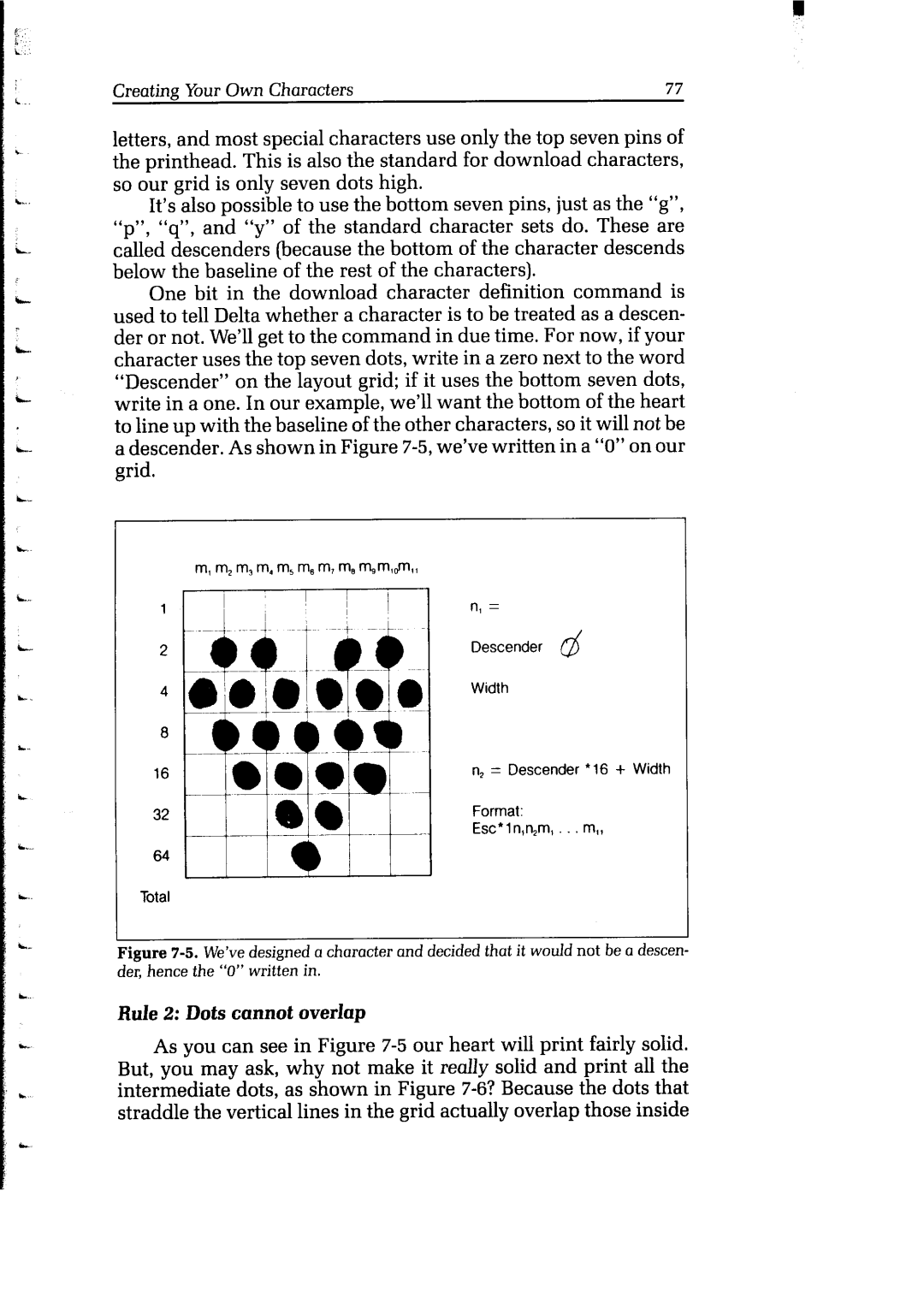 Star Micronics Delta user manual Rule 2 Dots cannot overlap 