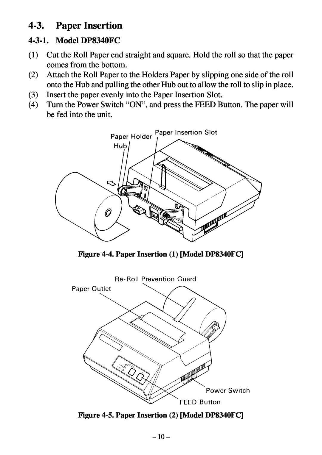 Star Micronics user manual Paper Insertion, Model DP8340FC 