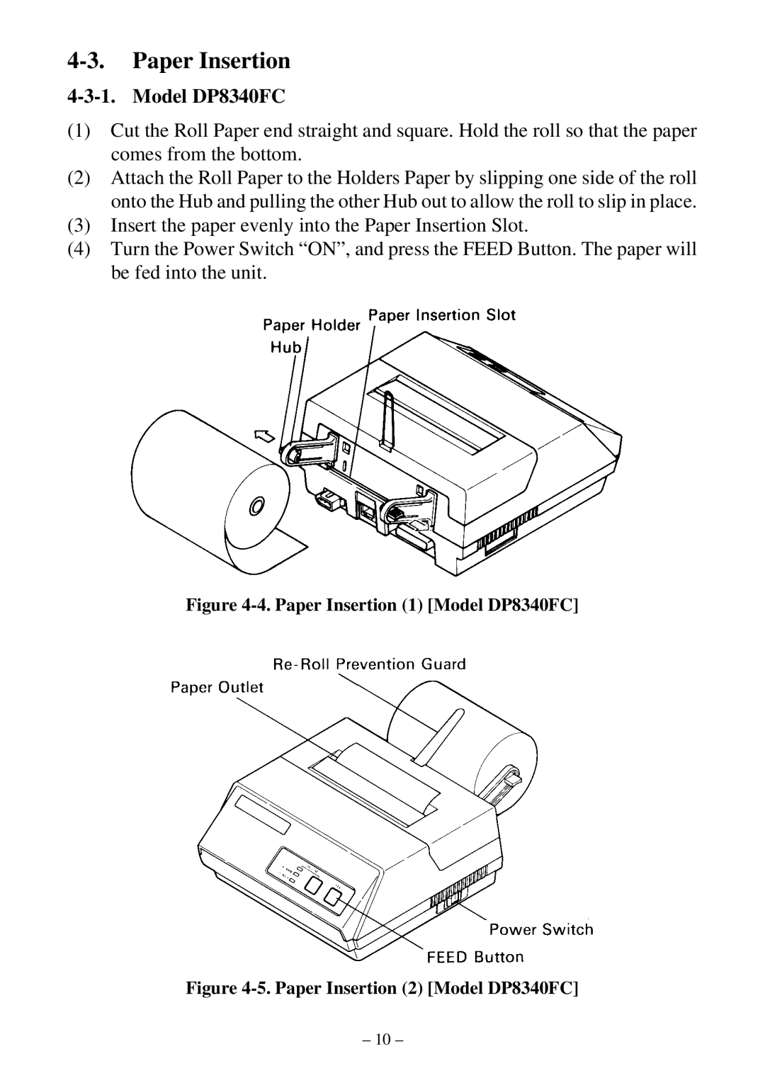 Star Micronics user manual Paper Insertion, Model DP8340FC 