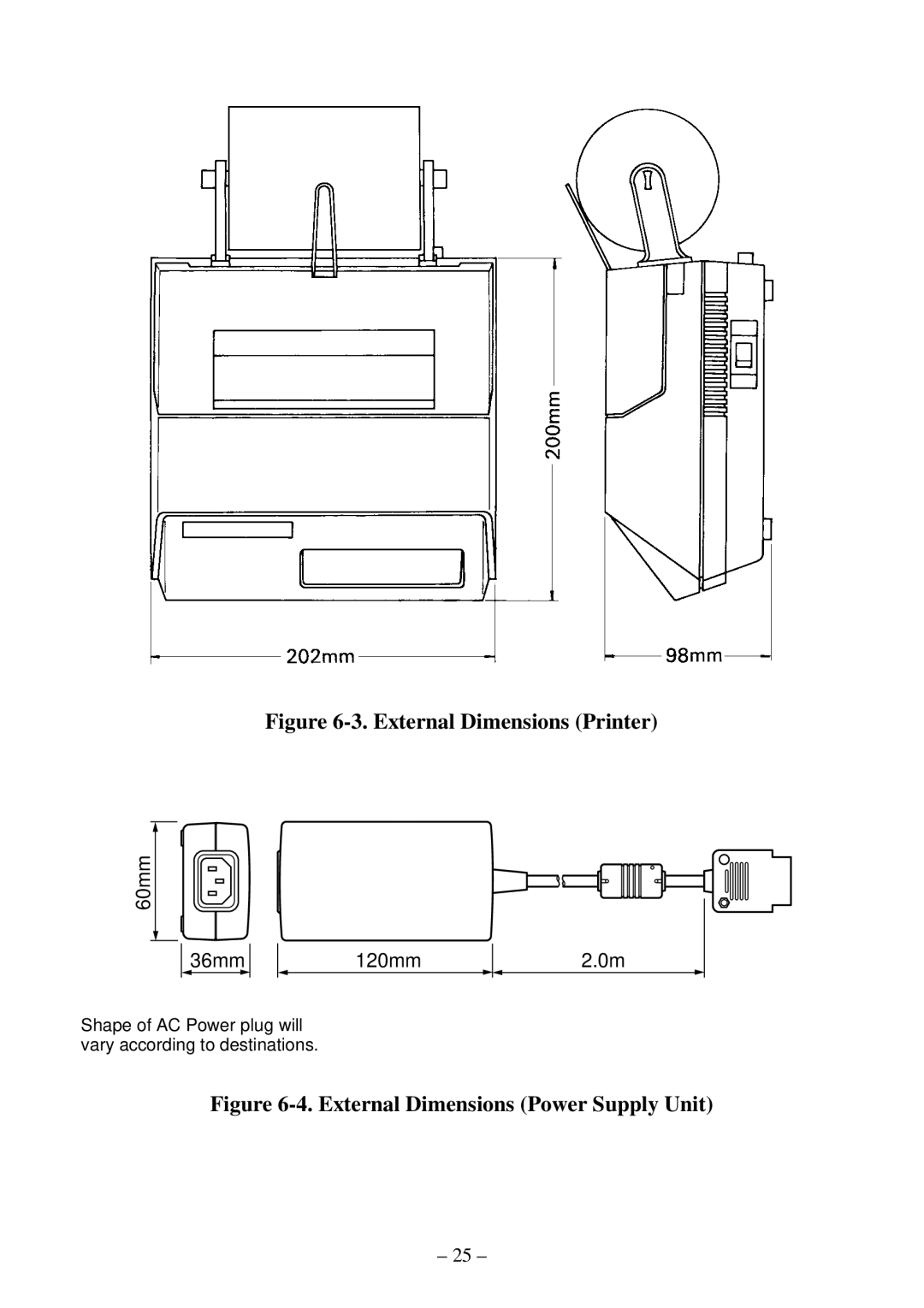 Star Micronics DP8340 user manual External Dimensions Printer 