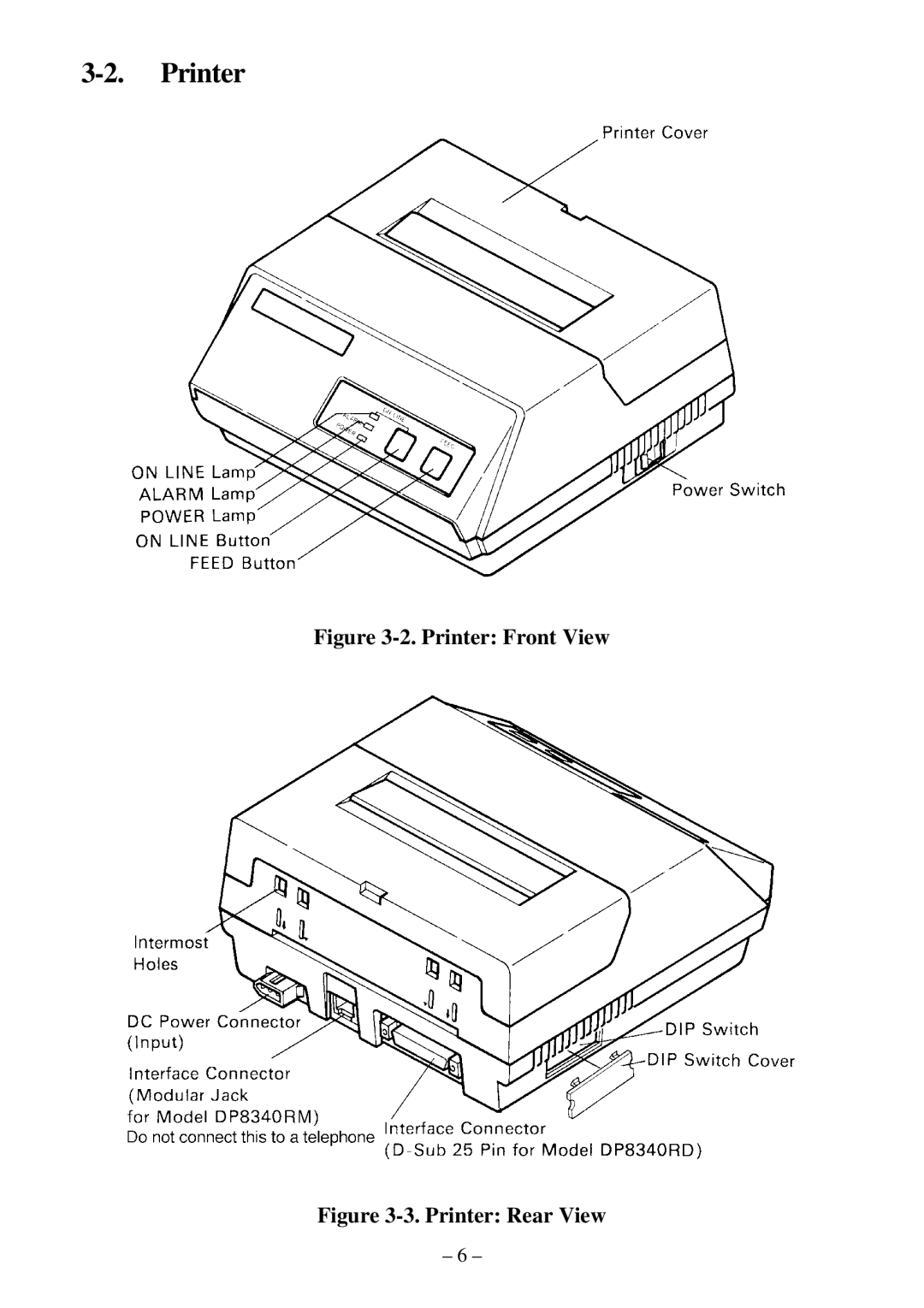 Star Micronics DP8340R user manual Printer Front View 