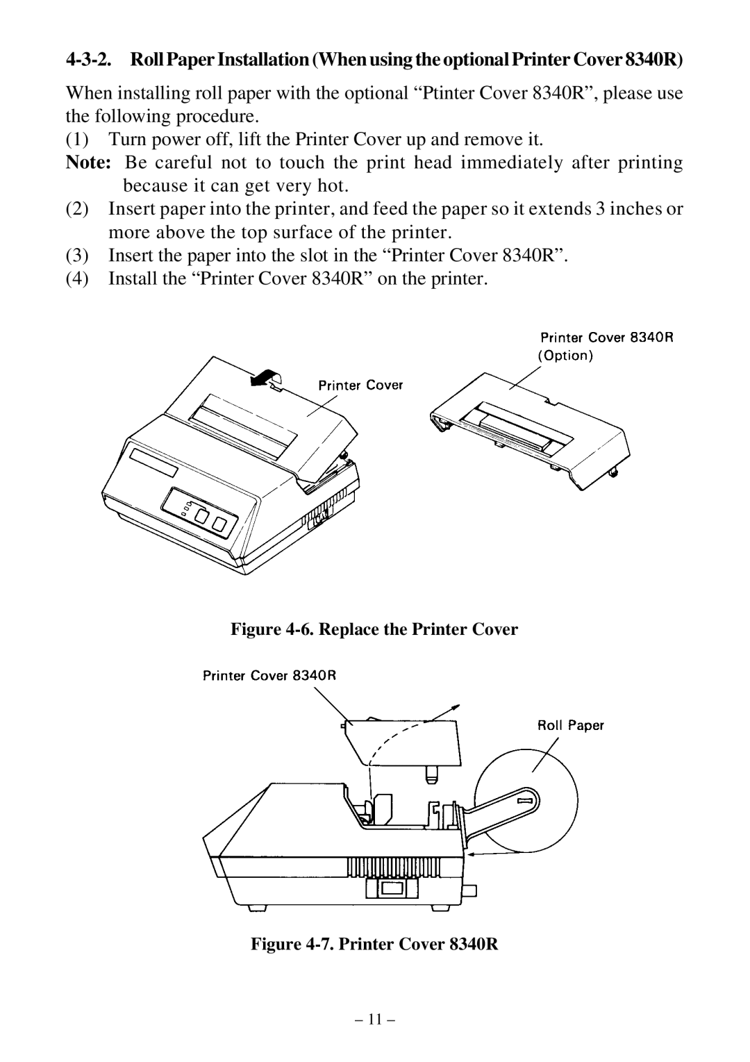 Star Micronics DP8340R user manual Replace the Printer Cover 