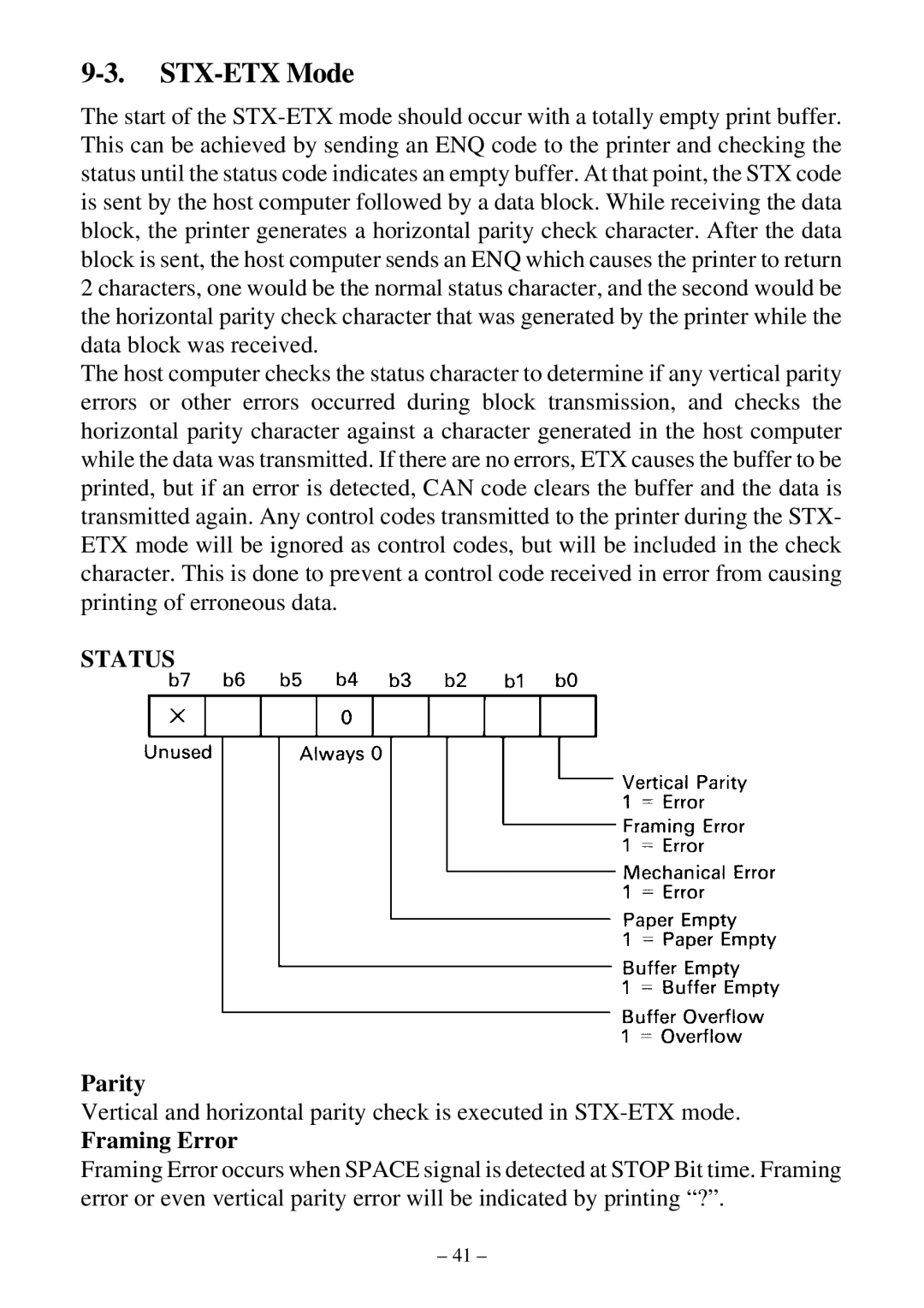 Star Micronics DP8340R user manual STX-ETX Mode 