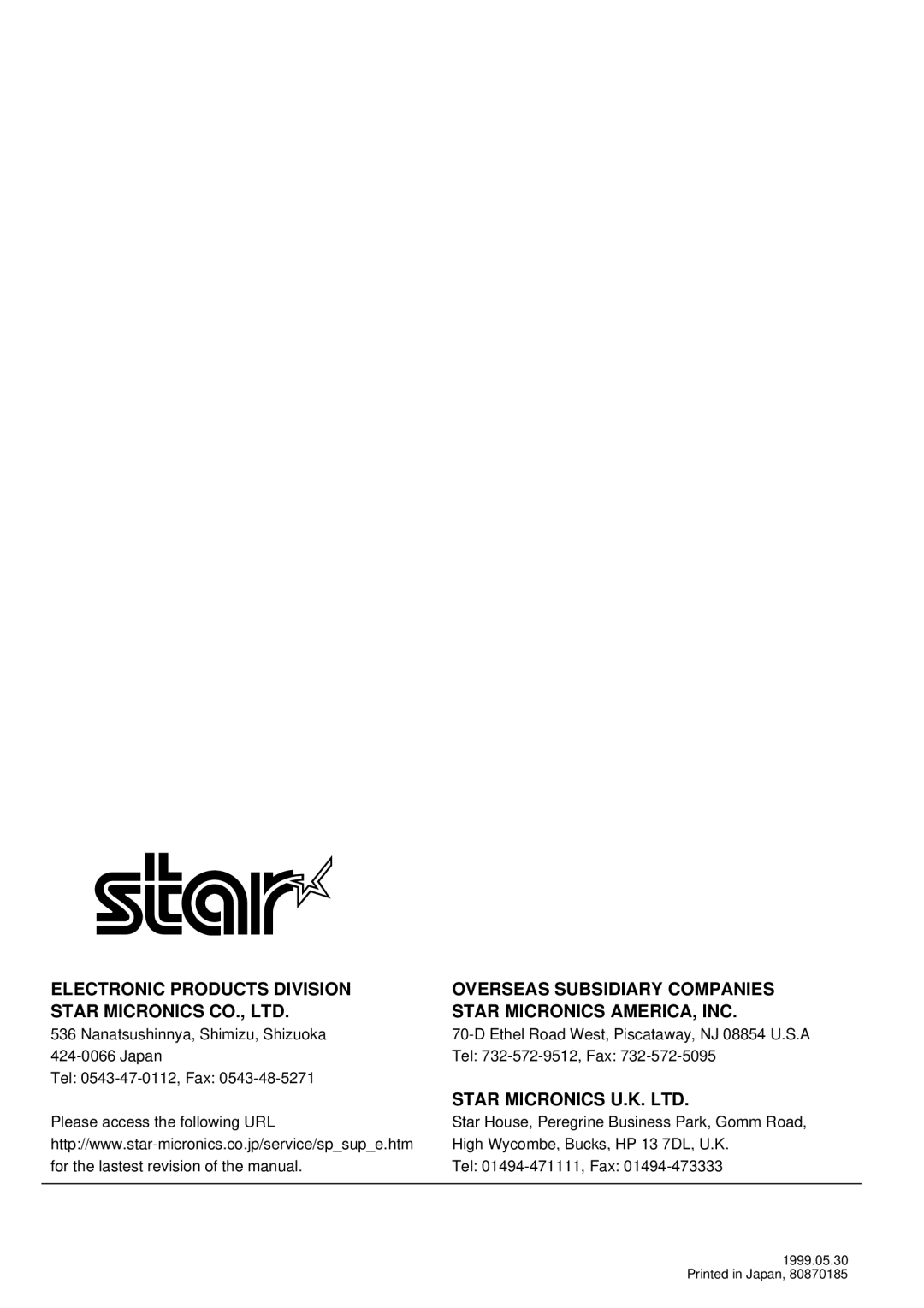 Star Micronics DP8340R user manual 