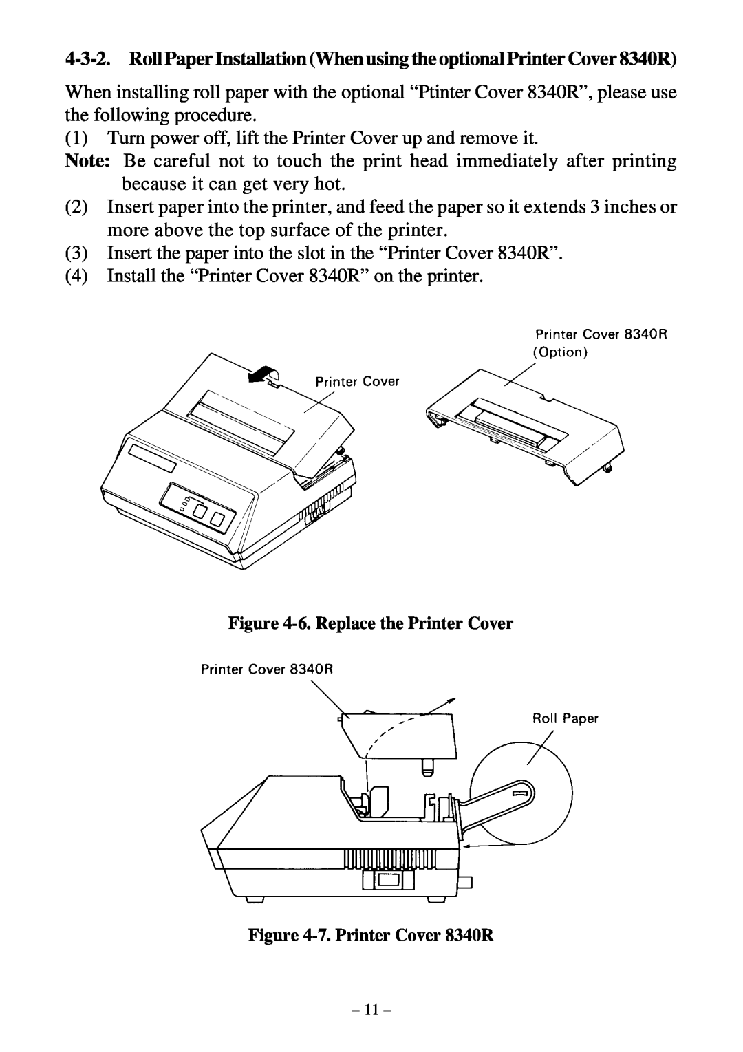 Star Micronics DP8340RC user manual 6. Replace the Printer Cover -7. Printer Cover 8340R 