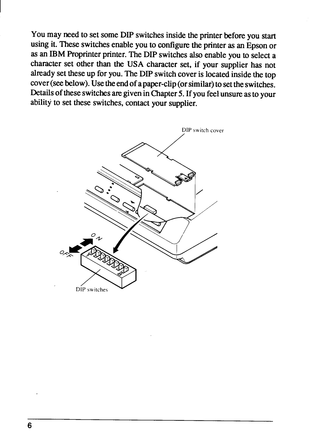 Star Micronics FR-10, FR-15 manual DIP switch covel 