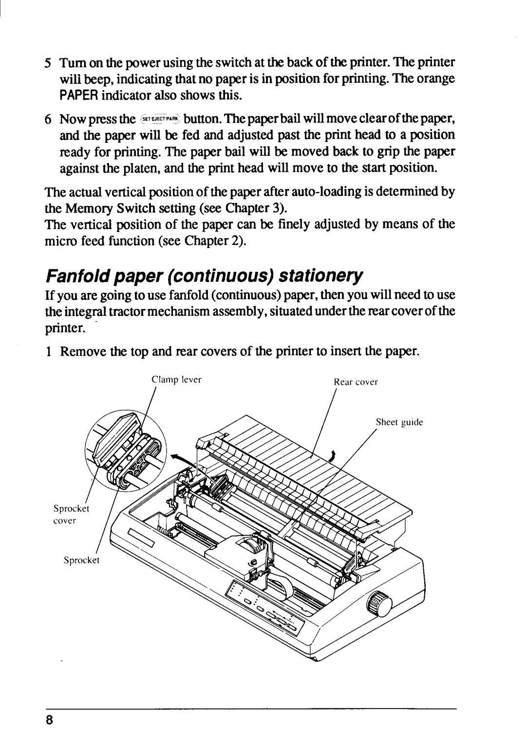 Star Micronics FR-10, FR-15 manual Fanfoldpaper continuousstationery 