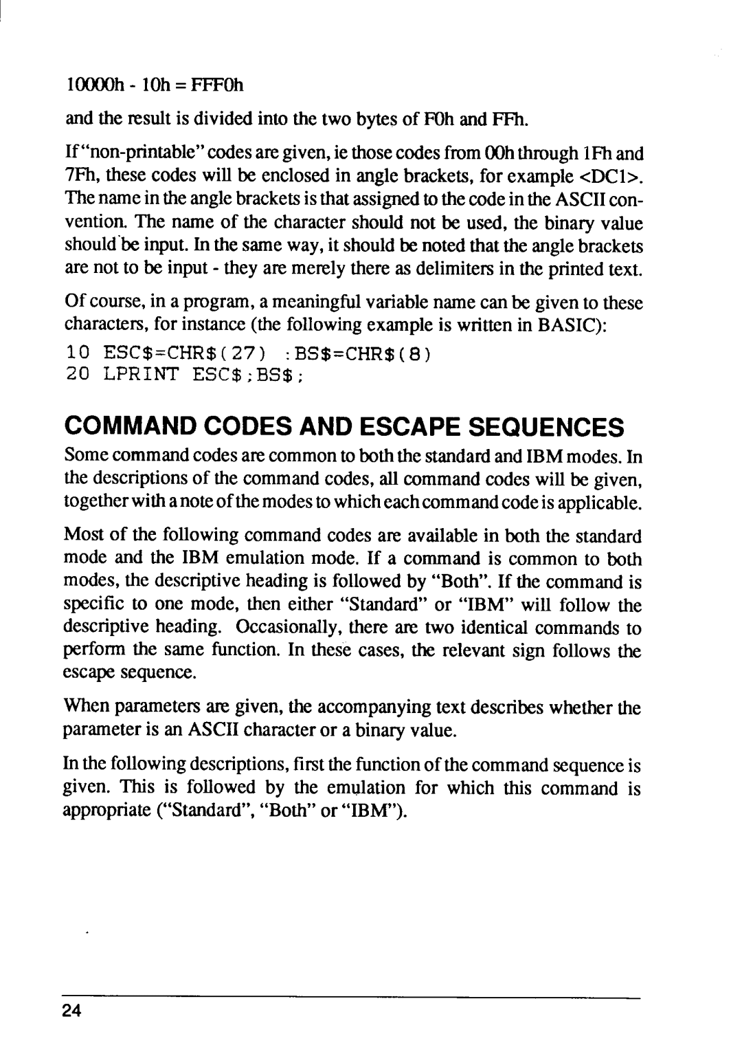 Star Micronics FR-10, FR-15 manual Commandcodesand Escapesequences 