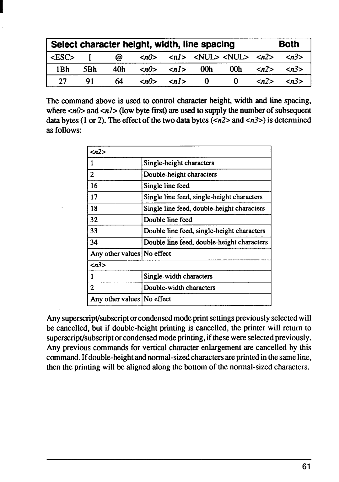 Star Micronics FR-15, FR-10 manual Selectcharacterheight,width, line spacing 