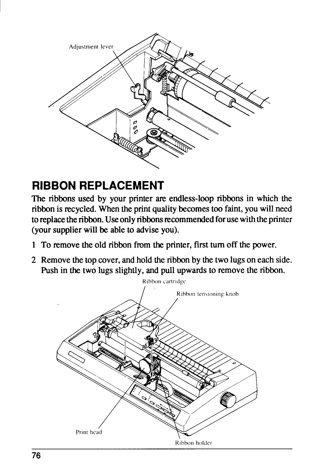 Star Micronics FR-10, FR-15 manual Ribbonreplacement 