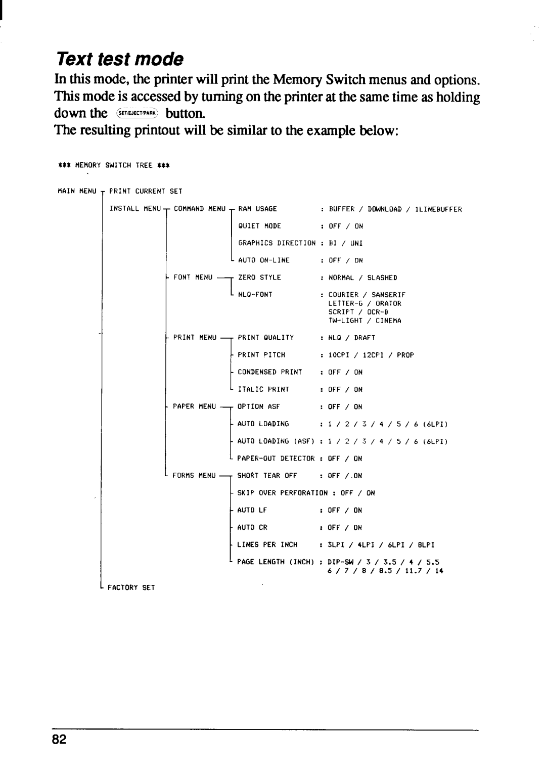 Star Micronics FR-10, FR-15 manual Texttest mode, Int m T M 