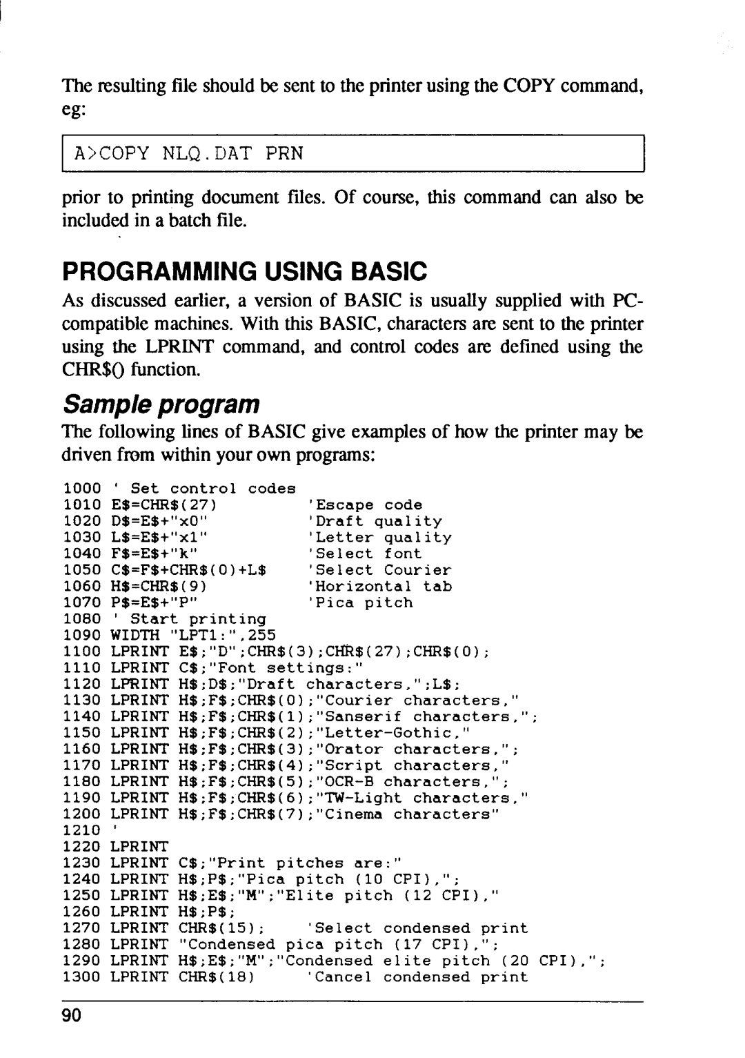 Star Micronics FR-10, FR-15 manual Sampleprogram, T t p C c 