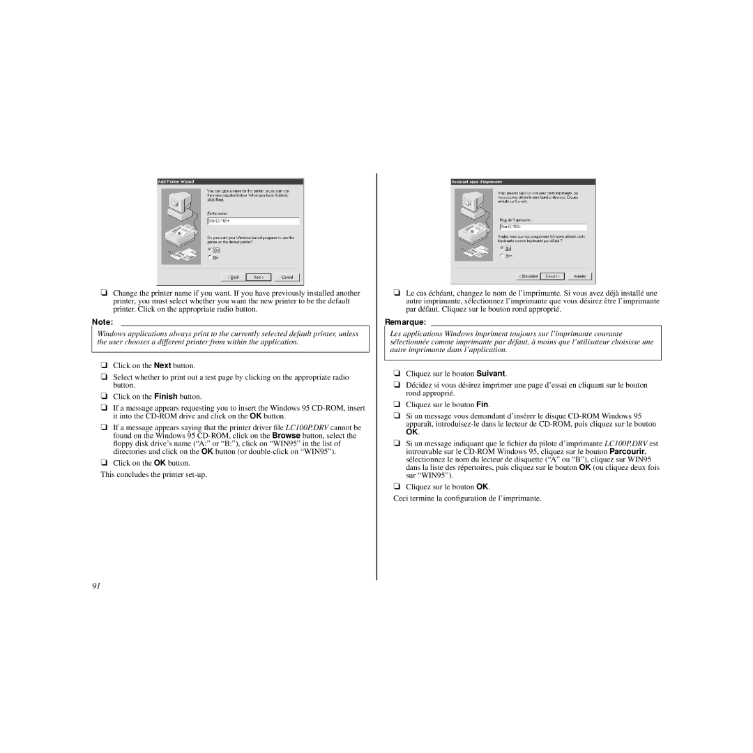 Star Micronics HL 80825321 user manual Remarque 