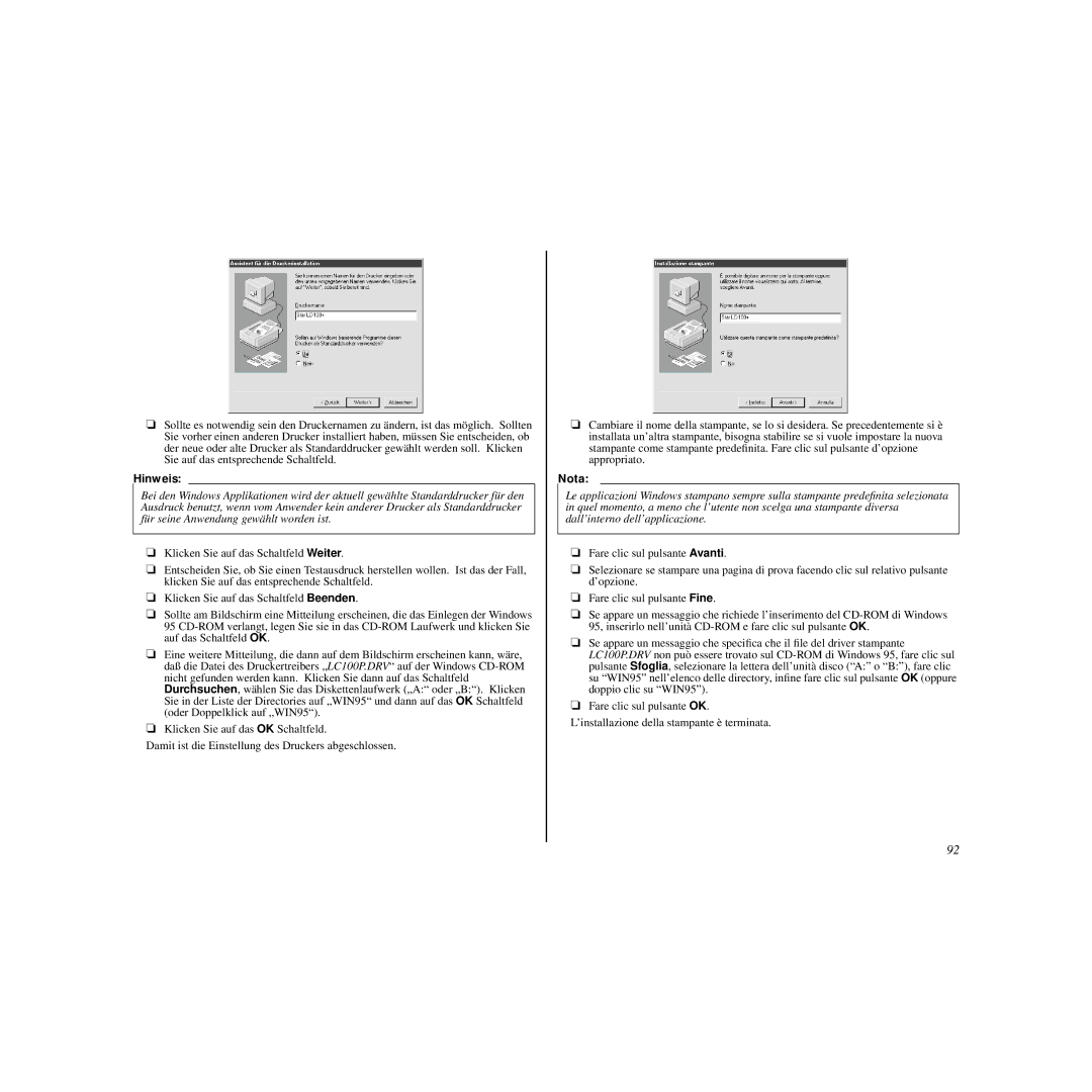 Star Micronics HL 80825321 user manual Hinweis 