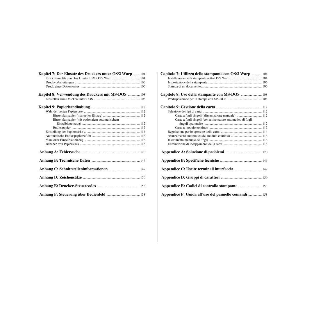 Star Micronics HL 80825321 user manual Appendice C Uscite terminali interfaccia 