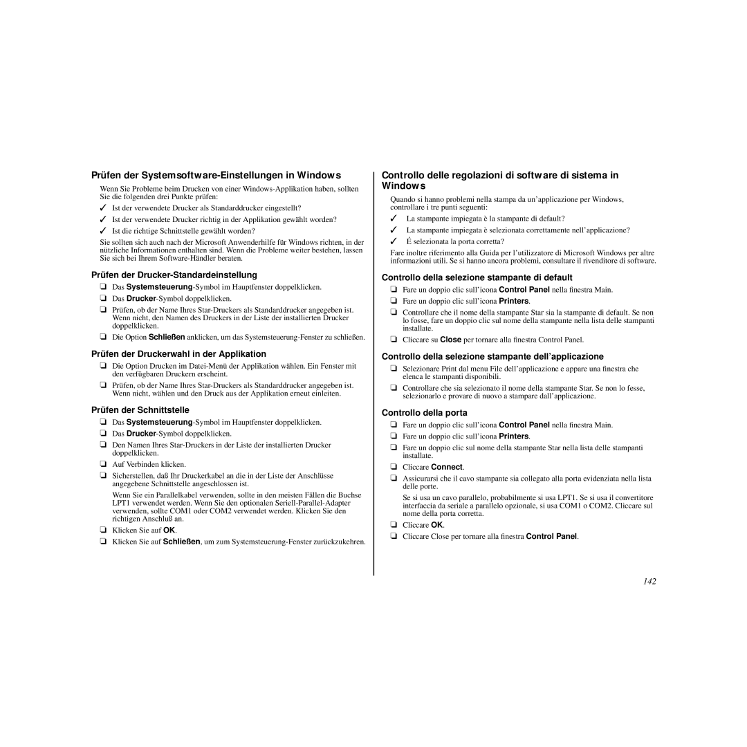 Star Micronics HL 80825321 user manual Prüfen der Systemsoftware-Einstellungen in Windows 