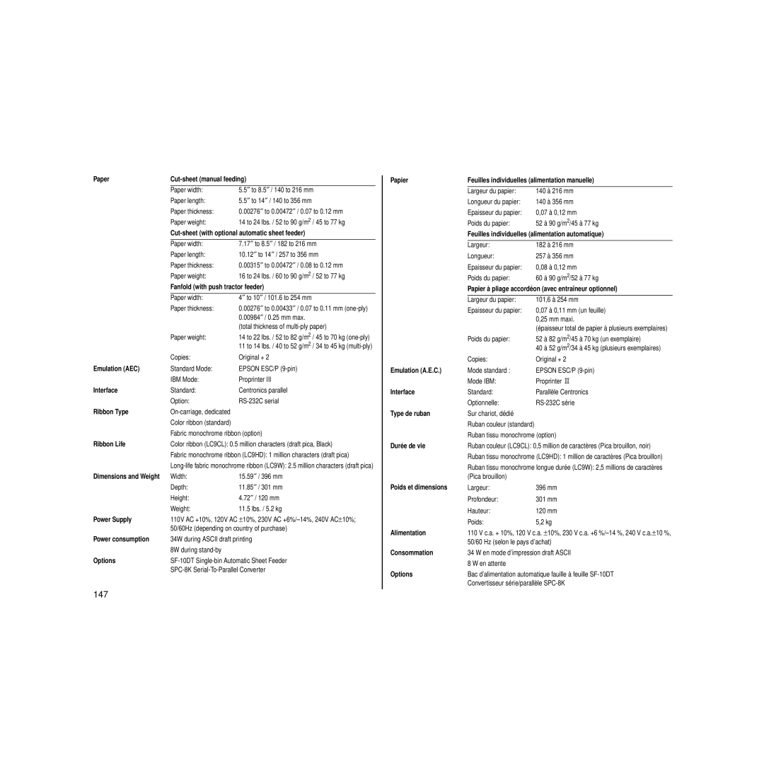 Star Micronics HL 80825321 user manual 147, Paper Cut-sheet manual feeding 