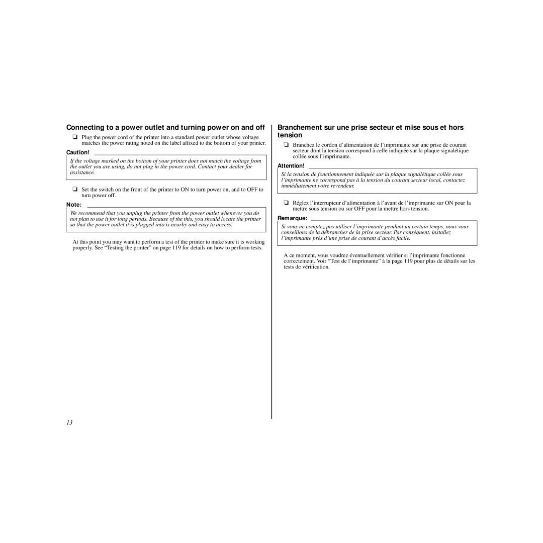 Star Micronics HL 80825321 user manual Connecting to a power outlet and turning power on and off 