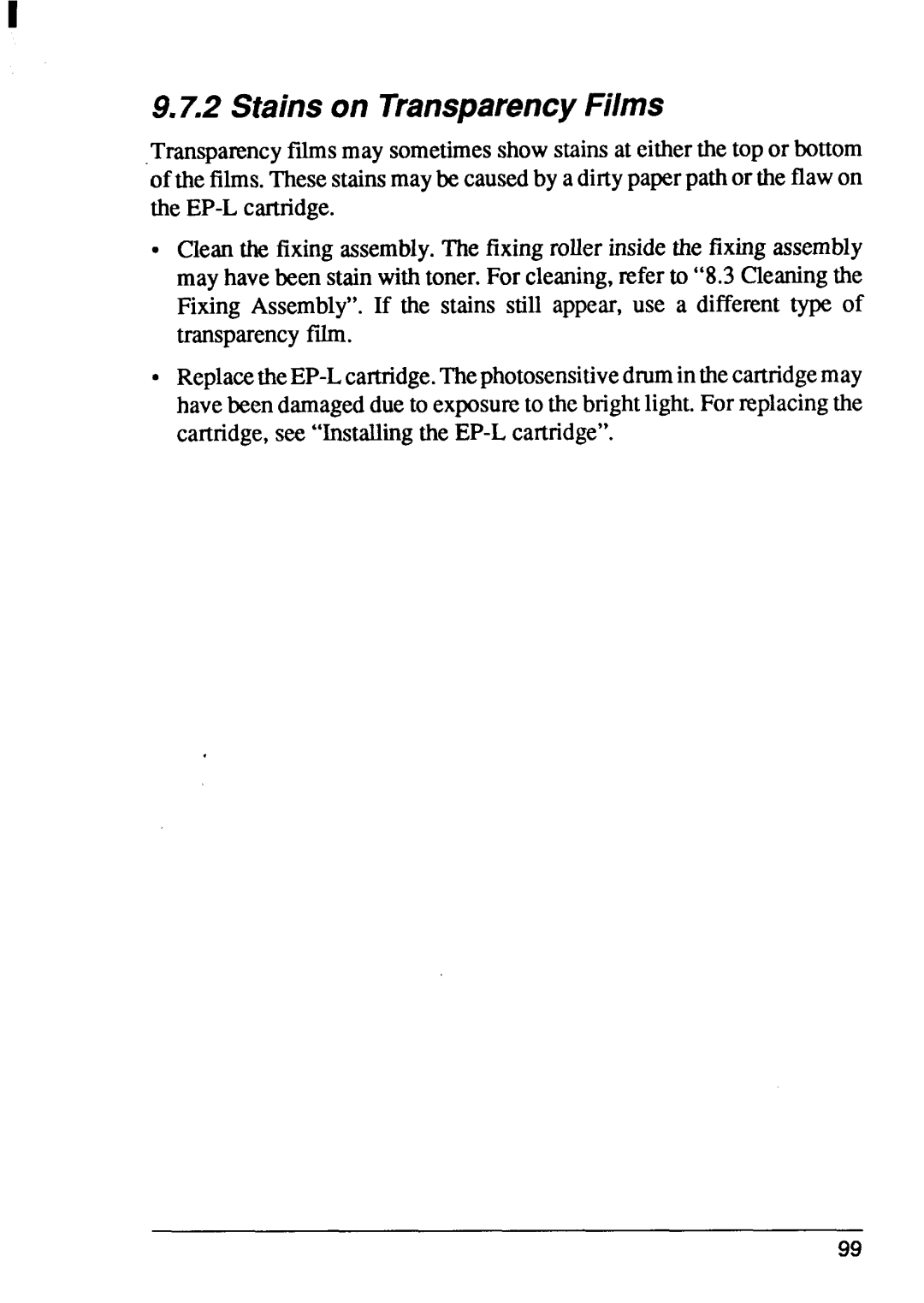 Star Micronics LaserPrinter4 manual Stainson TransparencyFilms 