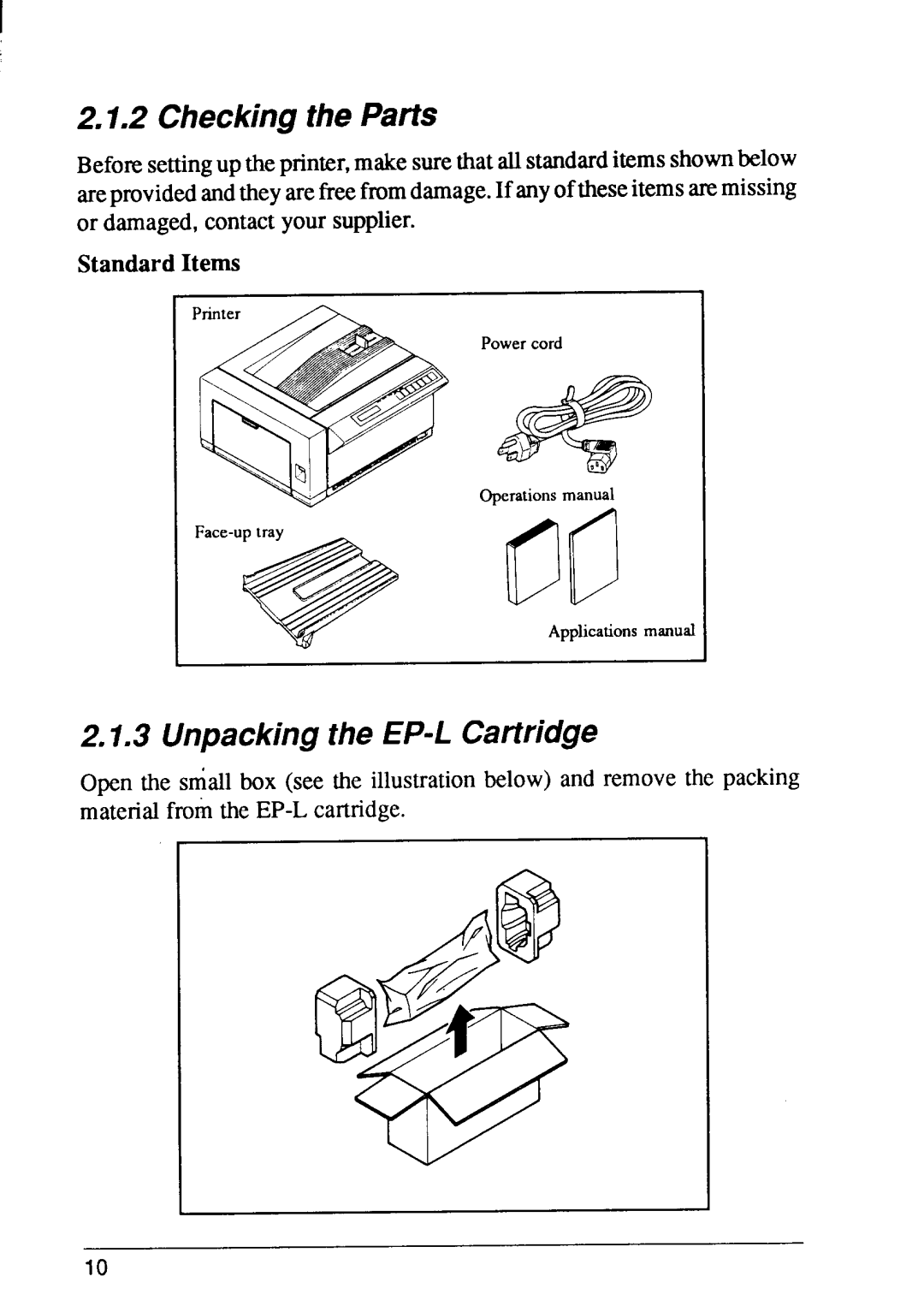 Star Micronics LaserPrinter4 manual Checkingthe Parts, Unpackingthe EP-L Cartridge 