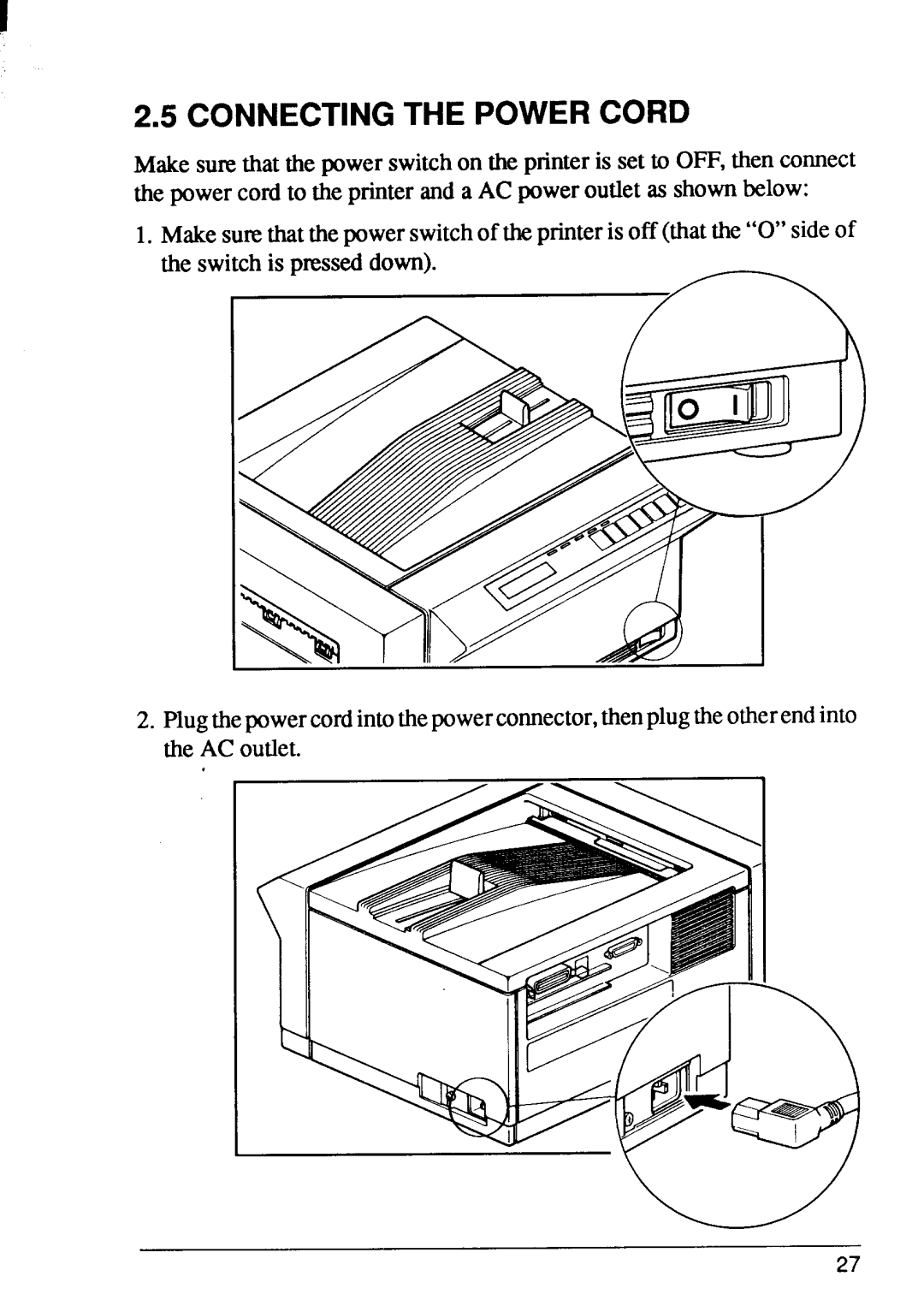 Star Micronics LaserPrinter4 manual Connectingthe Powercord, T O A p T o 