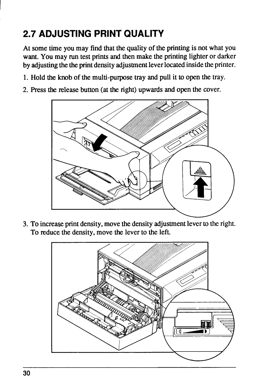 Star Micronics LaserPrinter4 manual Adjustingprintquality, W y I t o T r 