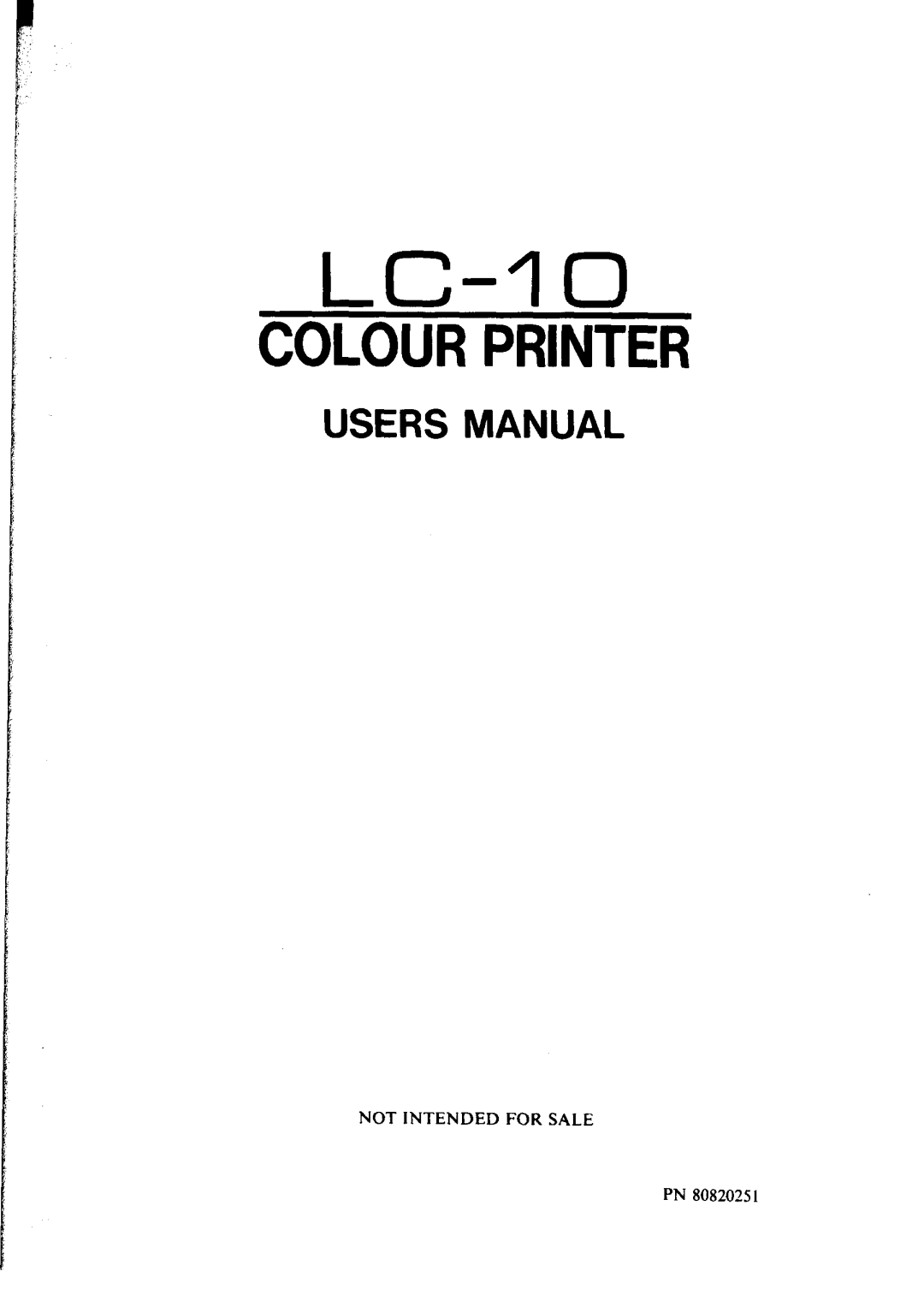 Star Micronics lC-10 user manual Lc-Io 