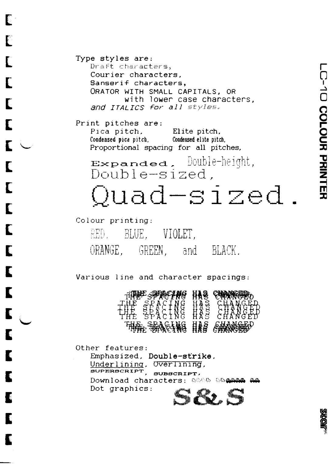 Star Micronics lC-10 user manual L L L E L 