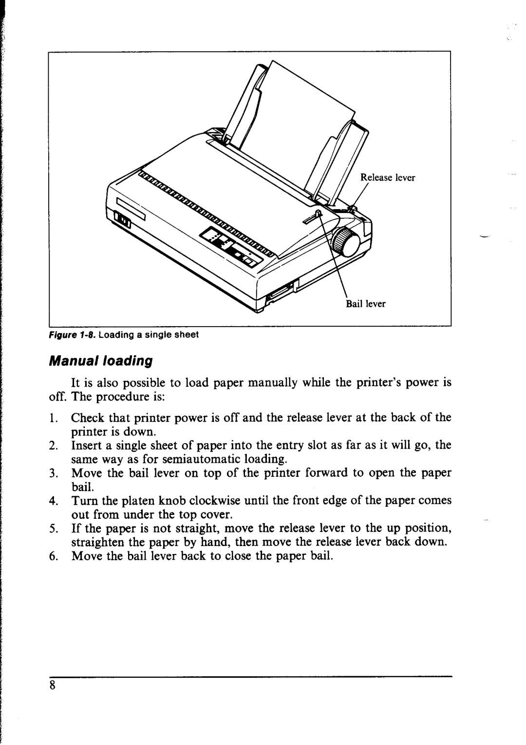 Star Micronics lC-10 user manual Manual loading 